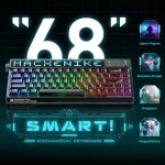 Machenike KT68 Pro Tri-Mode Mechanical Keyboard with Smart Screen - Black - Image 3