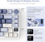ROYAL KLUDGE RK M75 Gasket Mounted Tri-Mode Mechanical Keyboard with OLED Smart Display & Knob ( Silver Switch ) - Image 8