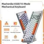 MACHENIKE K500-B94W Wireless Tri-Mode Hotswappable RGB Mechanical Keyboard | White - Image 2